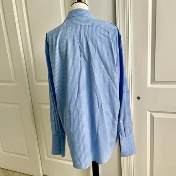 Van Heusen Men's Blue White Gray Long Sleeve Button Down 17 34/35 (XL) - Picture 2 of 5